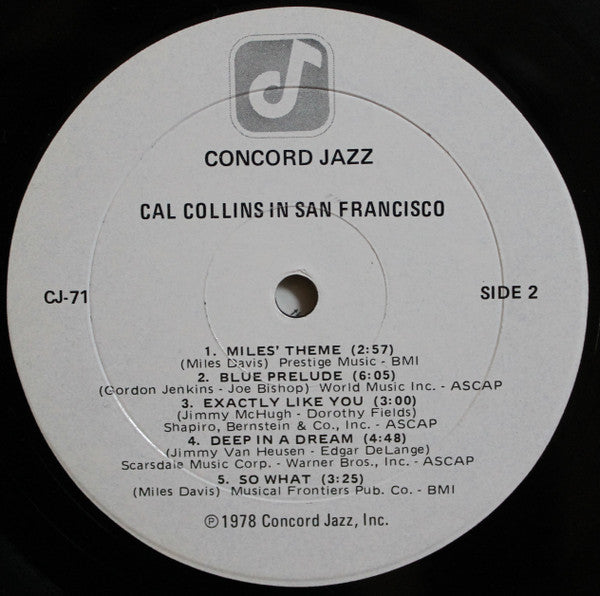 Cal Collins – Cal Collins In San Francisco LP vinyl record, image 4 of 4
