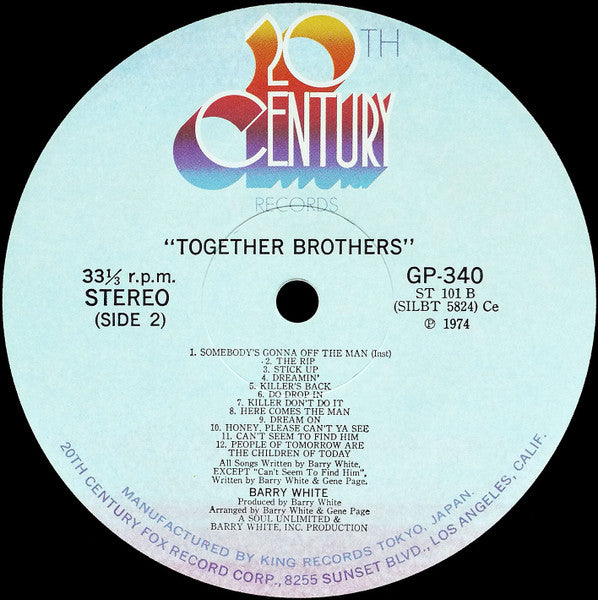 Barry White, Love Unlimited, Love Unlimited Orchestra – Together Brothers LP vinyl record, image 8 of 8
