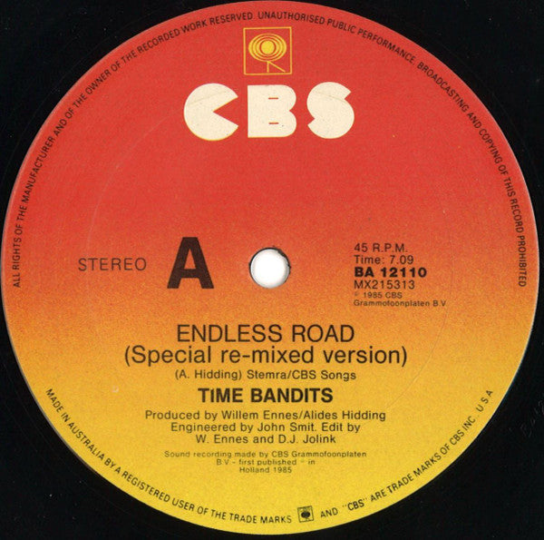 Time Bandits – Endless Road (And I Want You To Know My Love) (Special Re-Mixed Version) 12" vinyl record, image 3 of 4
