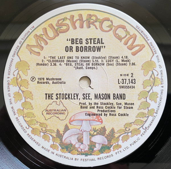 The Stockley, See, Mason Band – Beg Steal Or Borrow LP vinyl record, image 6 of 6