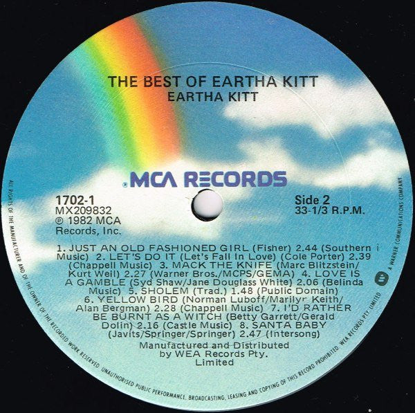 Eartha Kitt – The Best Of Eartha Kitt LP vinyl record, image 4 of 4