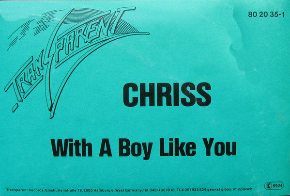 Chriss – With A Boy Like You 12" vinyl record, image 2 of 6