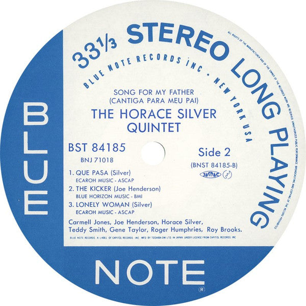 The Horace Silver Quintet, Horace Silver – Song For My Father (Cantiga Para Meu Pai) = ソング・フォー・マイ・ファーザー LP vinyl record, image 4 of 6