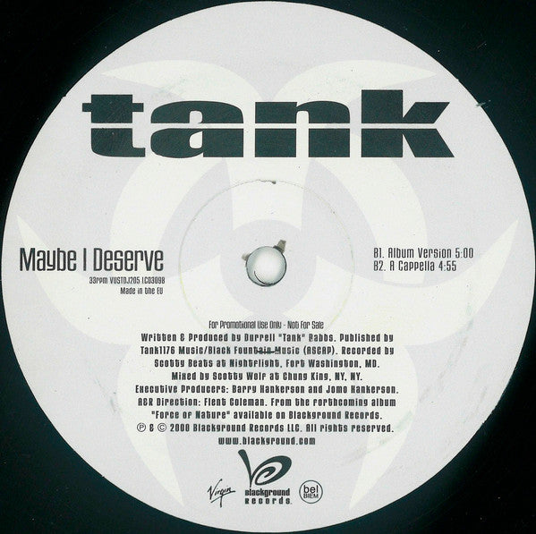 Tank – Maybe I Deserve 12" vinyl record, image 2 of 2