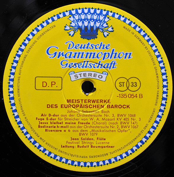 Johann Pachelbel, Tomaso Albinoni, Jean-Philippe Rameau, Henry Purcell, Johann Sebastian Bach – Meisterwerke Des Europäischen Barock LP vinyl record, image 4 of 4