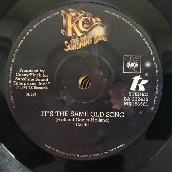 KC & The Sunshine Band – It's The Same Old Song 7" vinyl record, image 3 of 4
