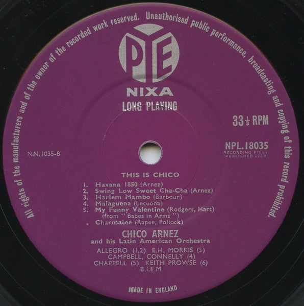 Chico Arnez & His Latin American Orchestra – This Is Chico LP vinyl record, image 5 of 5
