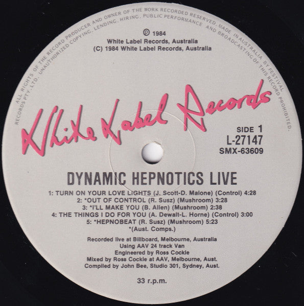 The Dynamic Hepnotics – Live LP vinyl record, image 2 of 3