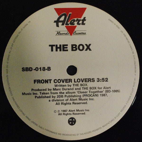 The Box – Ordinary People / Front Cover Lovers 12" vinyl record, image 2 of 2