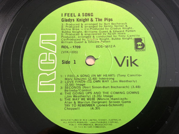Gladys Knight And The Pips – I Feel A Song LP vinyl record, image 4 of 4