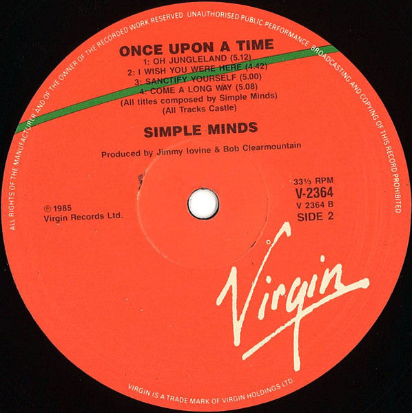 Simple Minds – Once Upon A Time LP vinyl record, image 4 of 4