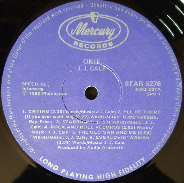 J.J. Cale – Okie LP vinyl record, image 3 of 4