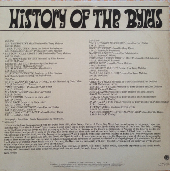 The Byrds – History Of The Byrds (2xLP) LP vinyl record, image 4 of 5