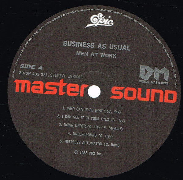 Men At Work – Business As Usual LP vinyl record, image 4 of 10