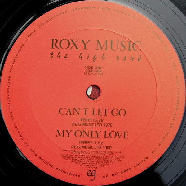 Roxy Music – The High Road LP vinyl record, image 3 of 4