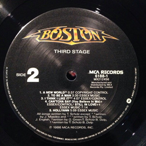 Boston – Third Stage LP vinyl record, image 8 of 8