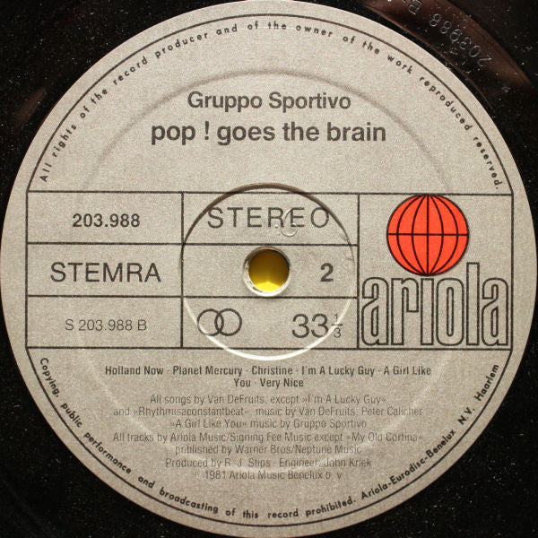 Gruppo Sportivo – Pop! Goes The Brain LP vinyl record, image 4 of 7
