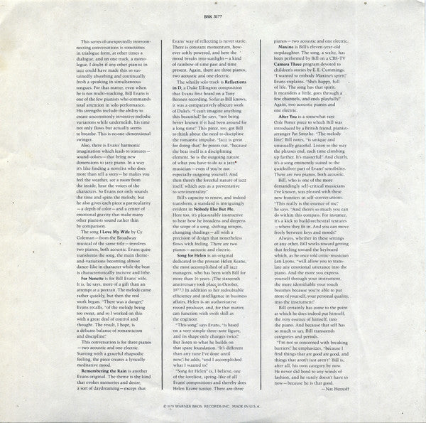 Bill Evans – New Conversations LP vinyl record, image 5 of 6
