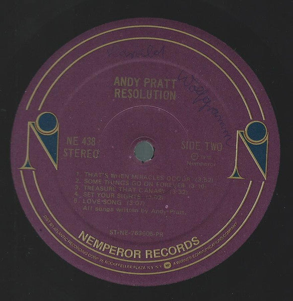 Andy Pratt – Resolution LP vinyl record, image 4 of 6