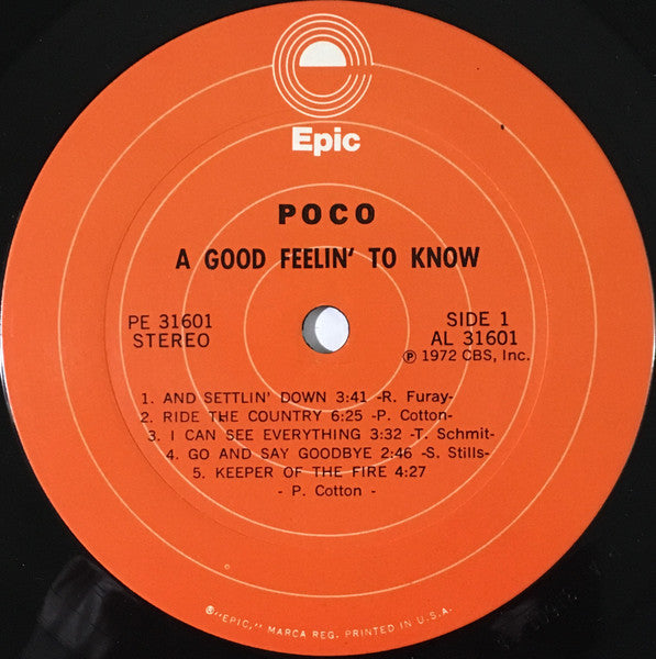 Poco – A Good Feelin' To Know LP vinyl record, image 4 of 6