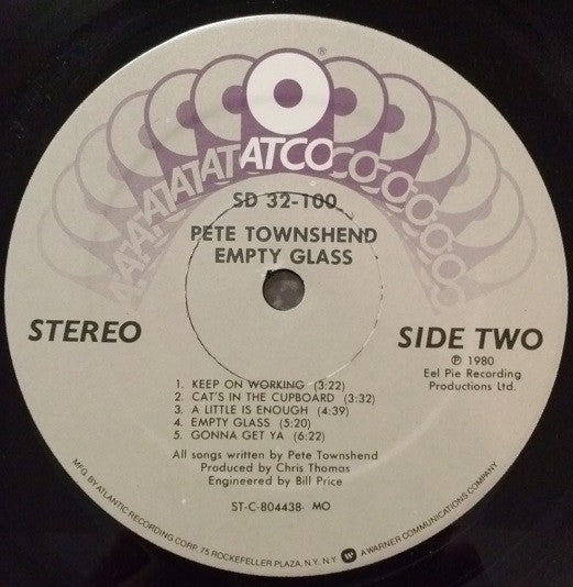 Pete Townshend – Empty Glass LP vinyl record, image 4 of 9