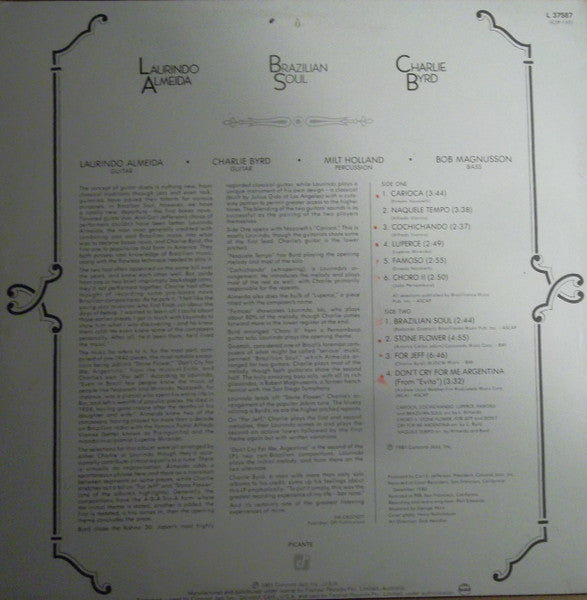 Laurindo Almeida, Charlie Byrd – Brazilian Soul LP vinyl record, image 2 of 4