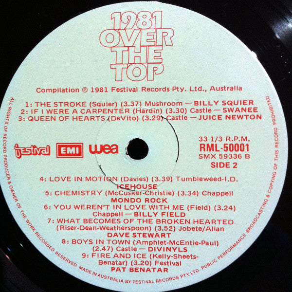 Various – 1981 Over The Top LP vinyl record, image 4 of 6