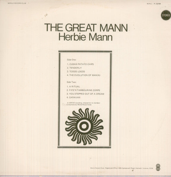 Herbie Mann – The Great Mann LP vinyl record, image 2 of 5