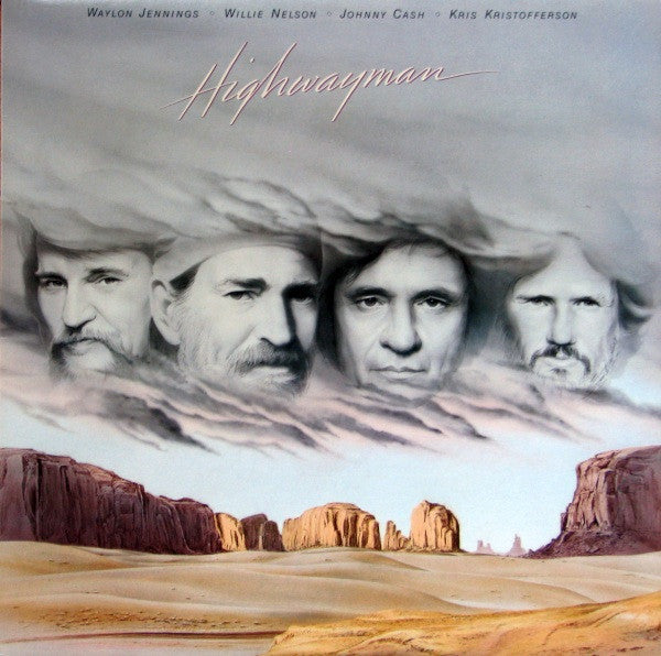 Waylon Jennings, Willie Nelson, Johnny Cash, Kris Kristofferson – Highwayman LP vinyl record, image 1 of 6