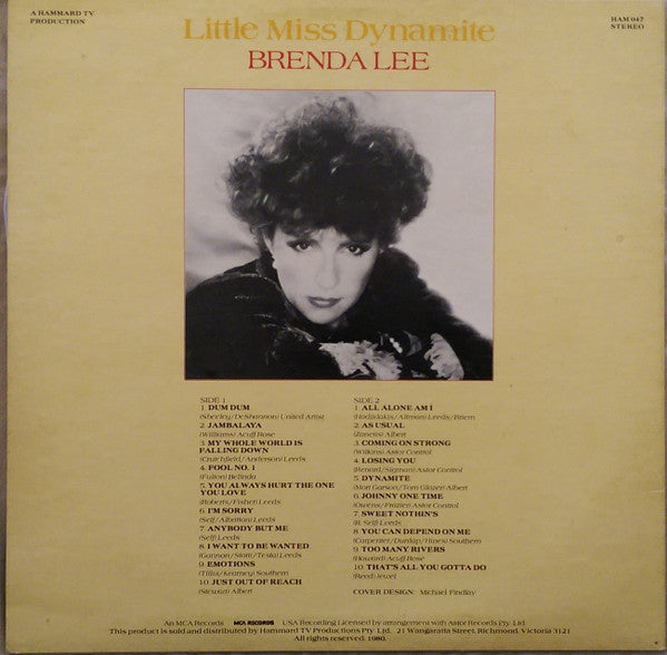 Brenda Lee – Little Miss Dynamite LP vinyl record, image 2 of 2