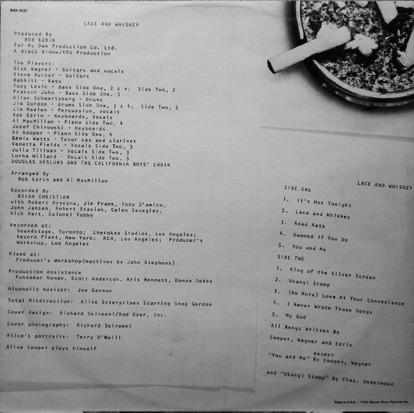 Alice Cooper – Lace And Whiskey LP vinyl record, image 6 of 6