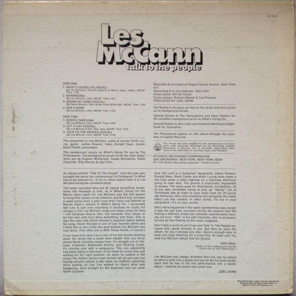 Les McCann – Talk To The People LP vinyl record, image 2 of 6