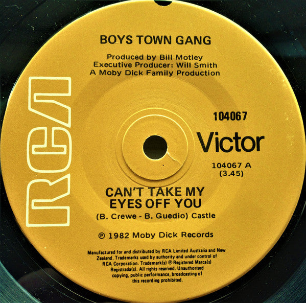 Boys Town Gang – Can't Take My Eyes Off You 7" vinyl record, image 1 of 2