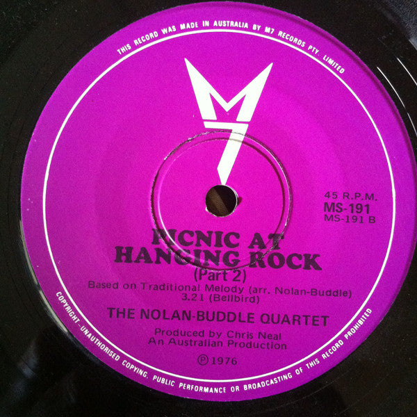 The Nolan-Buddle Quartet – Picnic At Hanging Rock 7" vinyl record, image 4 of 4