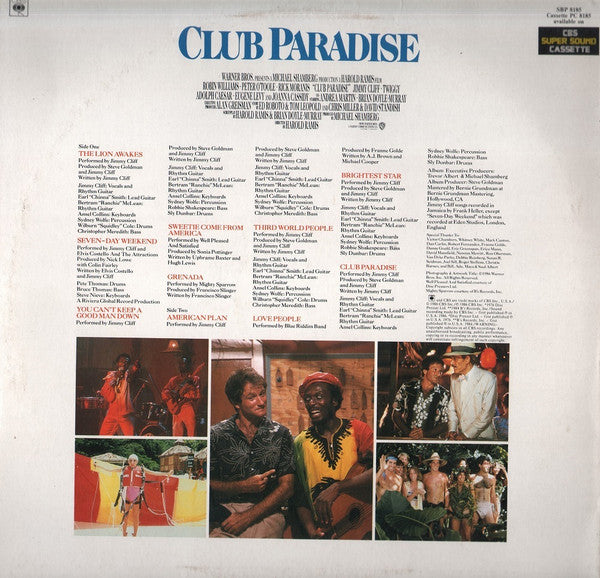 Various – Club Paradise - Original Motion Picture Soundtrack LP vinyl record, image 2 of 2