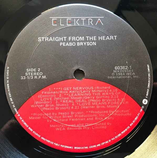 Peabo Bryson – Straight From The Heart LP vinyl record, image 4 of 6
