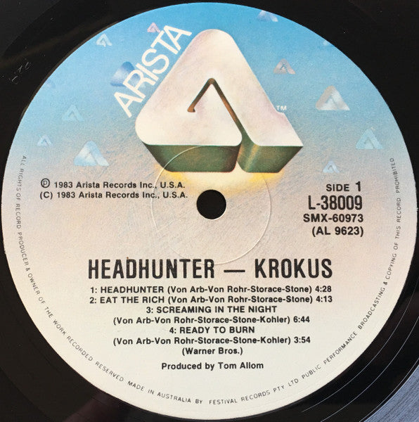 Krokus – Headhunter LP vinyl record, image 3 of 4