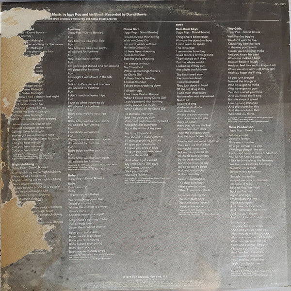 Iggy Pop – The Idiot LP vinyl record, image 2 of 4