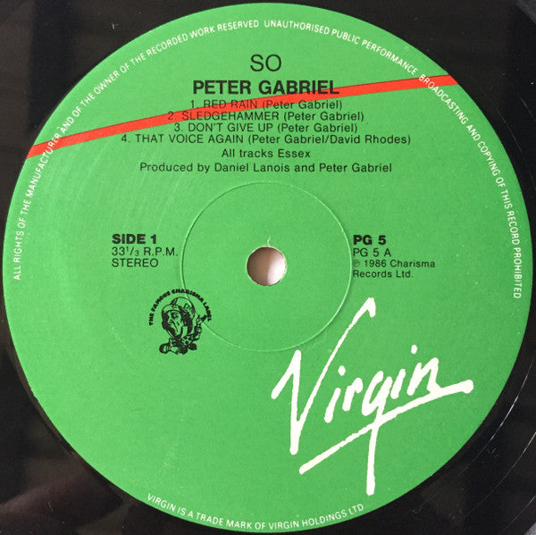 Peter Gabriel – So LP vinyl record, image 3 of 6