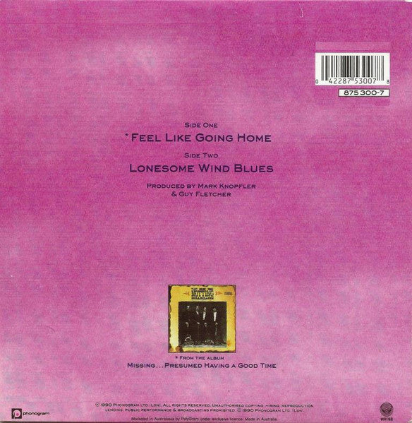 The Notting Hillbillies – Feel Like Going Home 7" vinyl record, image 2 of 4
