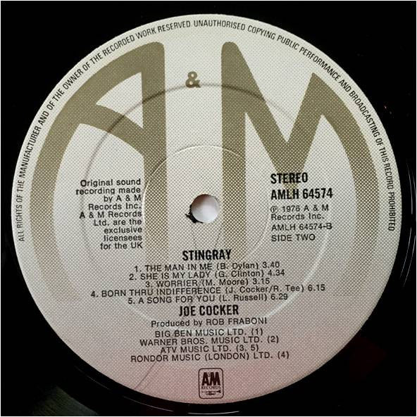 Joe Cocker – Stingray LP vinyl record, image 4 of 7