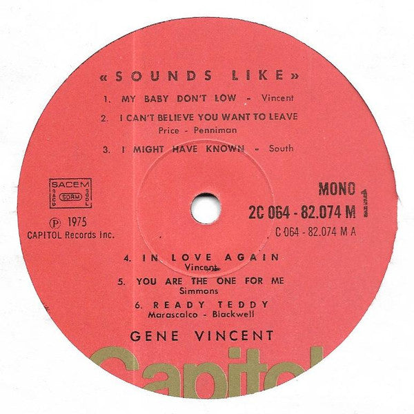 Gene Vincent – Sounds Like Gene Vincent LP vinyl record, image 3 of 4