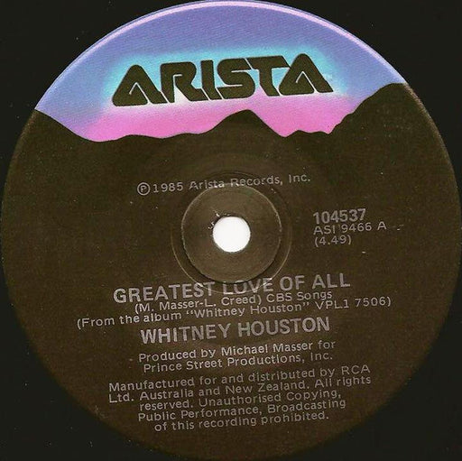 Whitney Houston – Greatest Love Of All 7" vinyl record, image 1 of 4
