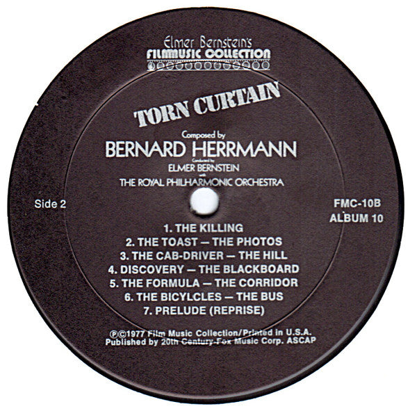 Bernard Herrmann, Elmer Bernstein, The Royal Philharmonic Orchestra – Torn Curtain LP vinyl record, image 4 of 4