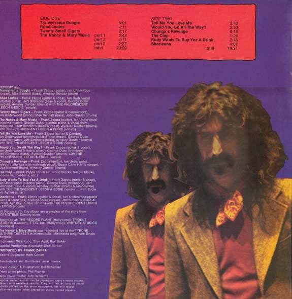 Frank Zappa – Chunga's Revenge LP vinyl record, image 2 of 6