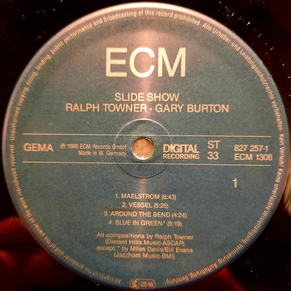 Ralph Towner, Gary Burton – Slide Show LP vinyl record, image 3 of 6
