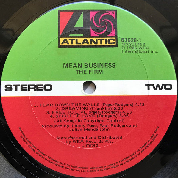 The Firm – Mean Business LP vinyl record, image 4 of 6