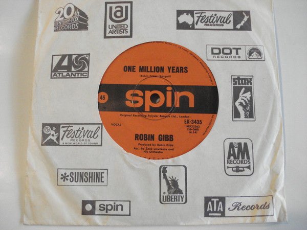 Robin Gibb – One Million Years 7" vinyl record, image 3 of 3