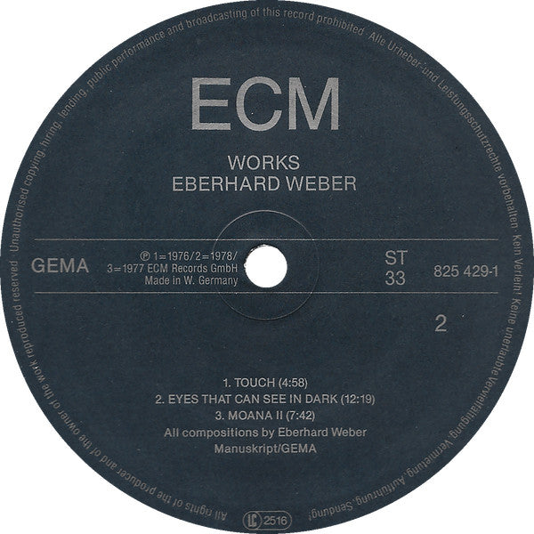 Eberhard Weber – Works LP vinyl record, image 4 of 6