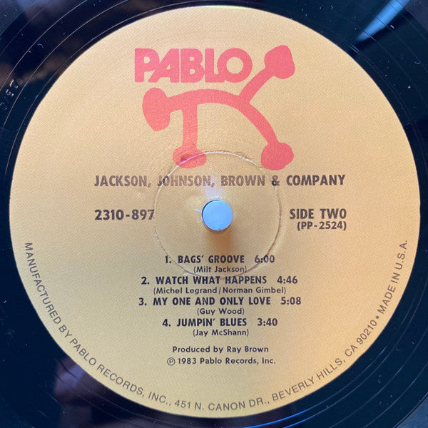 Milt Jackson, J.J. Johnson, Ray Brown – Jackson, Johnson, Brown, & Company LP vinyl record, image 4 of 4